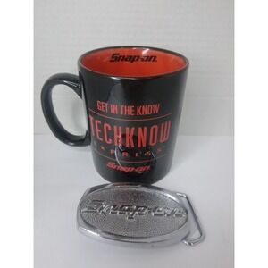 Snap-ON Chrome on Brass Belt Buckle SPP-509 & Coffee Mug